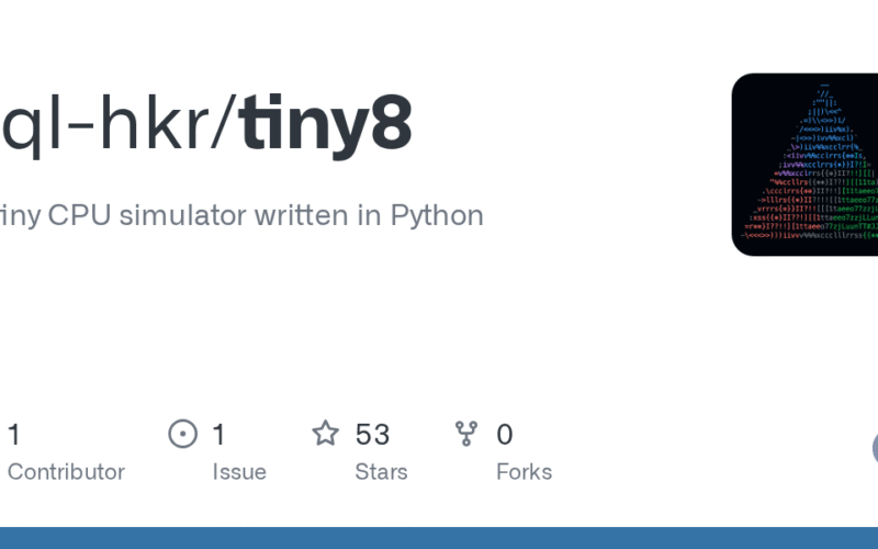 sql-hkr/tiny8: A tiny CPU simulator written in Python