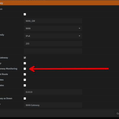 Edit Gateway OPNSense