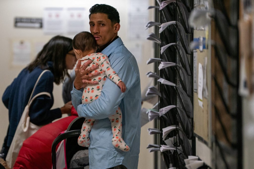 Federal immigration officers at U.S. Immigration Court in New York City