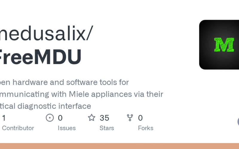 medusalix/FreeMDU: Open hardware and software tools for communicating with Miele appliances via their optical diagnostic interface