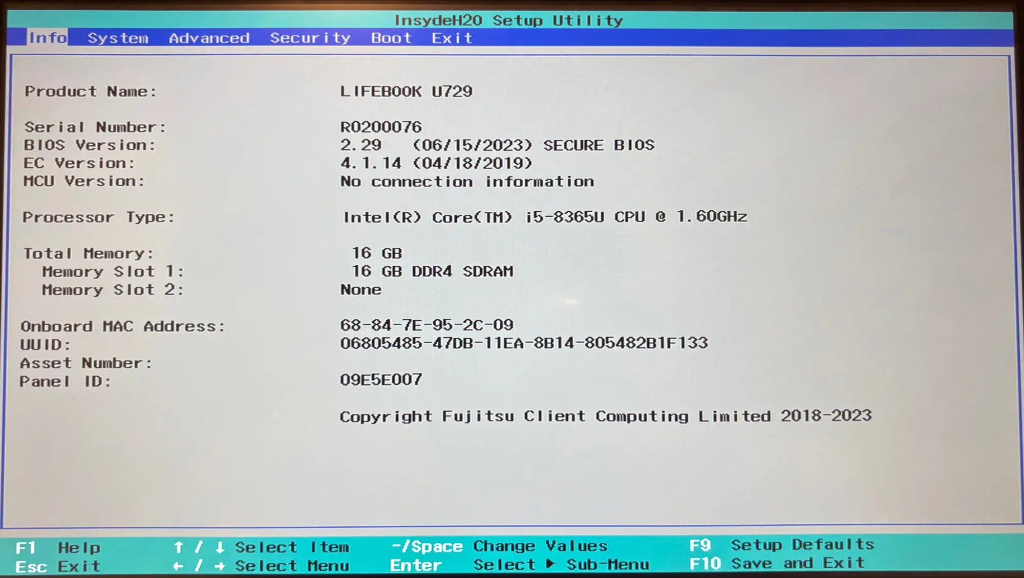 A photograph of the BIOS screen showing BIOS version information.