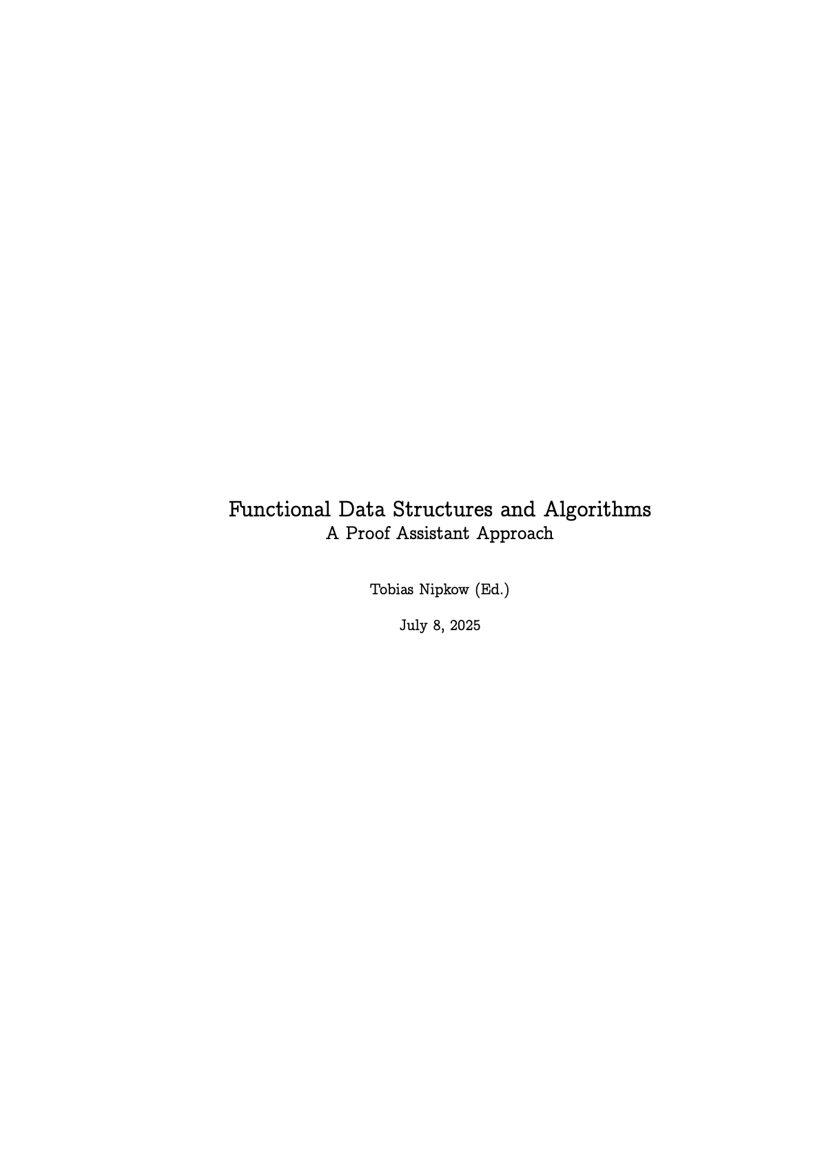 Functional Data Structures
  and Algorithms