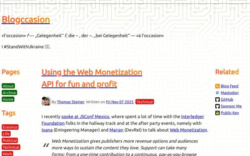 Using the Web Monetization API for fun and profit