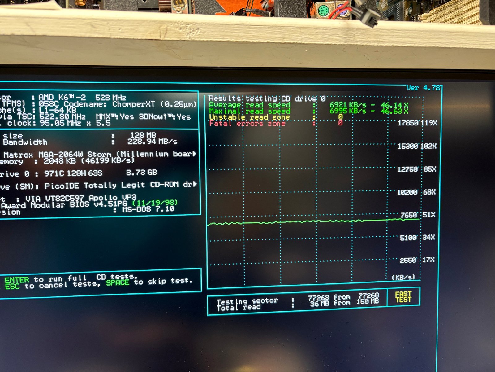 SpeedSys benchmark of CD-ROM mode