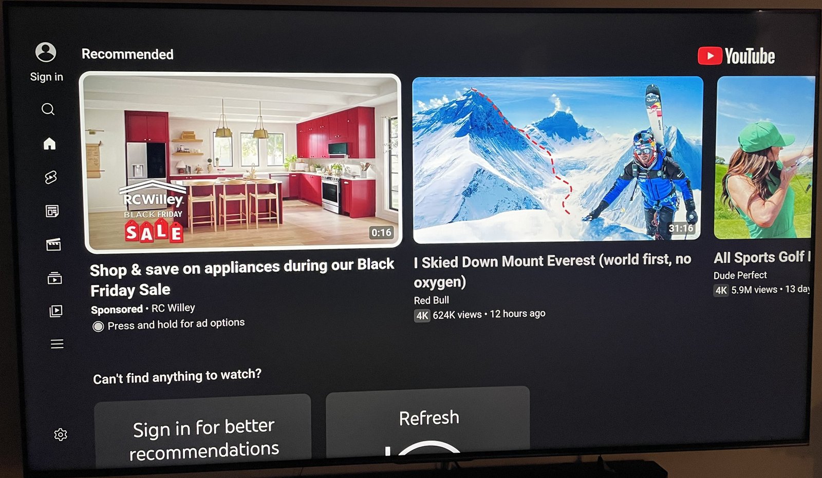 there is only one ad and one video visible