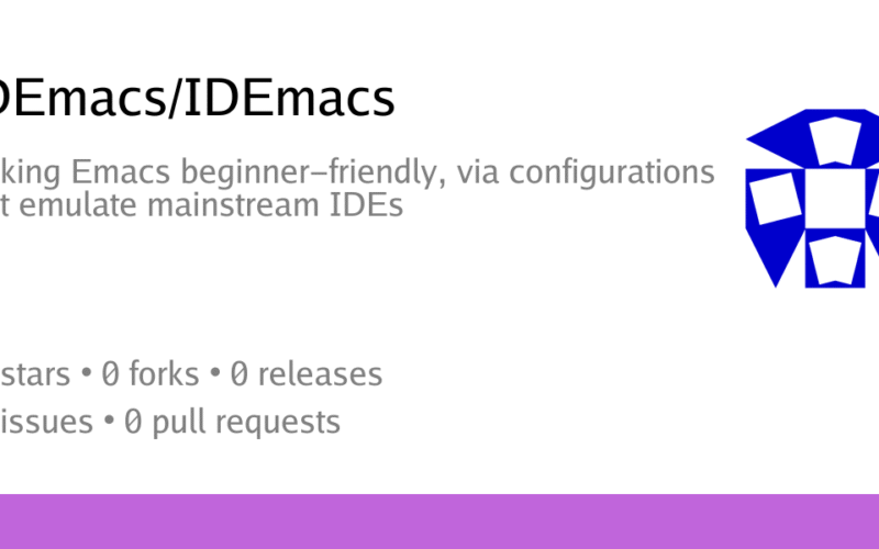 IDEmacs/IDEmacs: Making Emacs beginner-friendly, via configurations that emulate mainstream IDEs