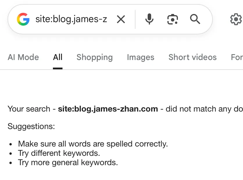 Screenshot of Google search