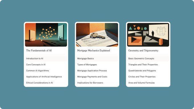 Image describing screenshots from the new chapter focused on creating an Oboe-focused learning course.