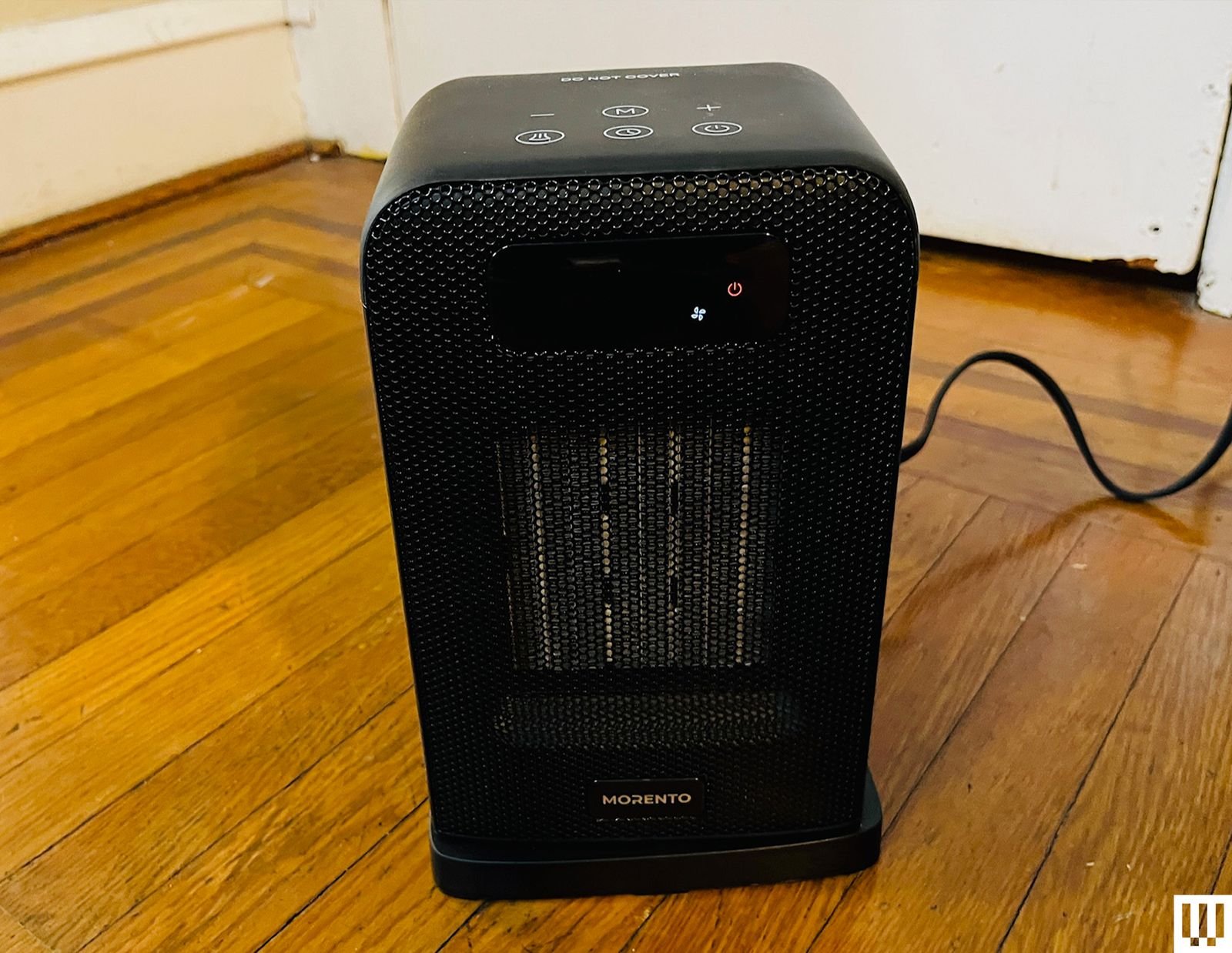 Space Heater Buying Guide Morento brand on hard wood floor