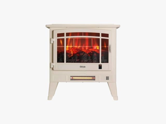 White electric fireplace