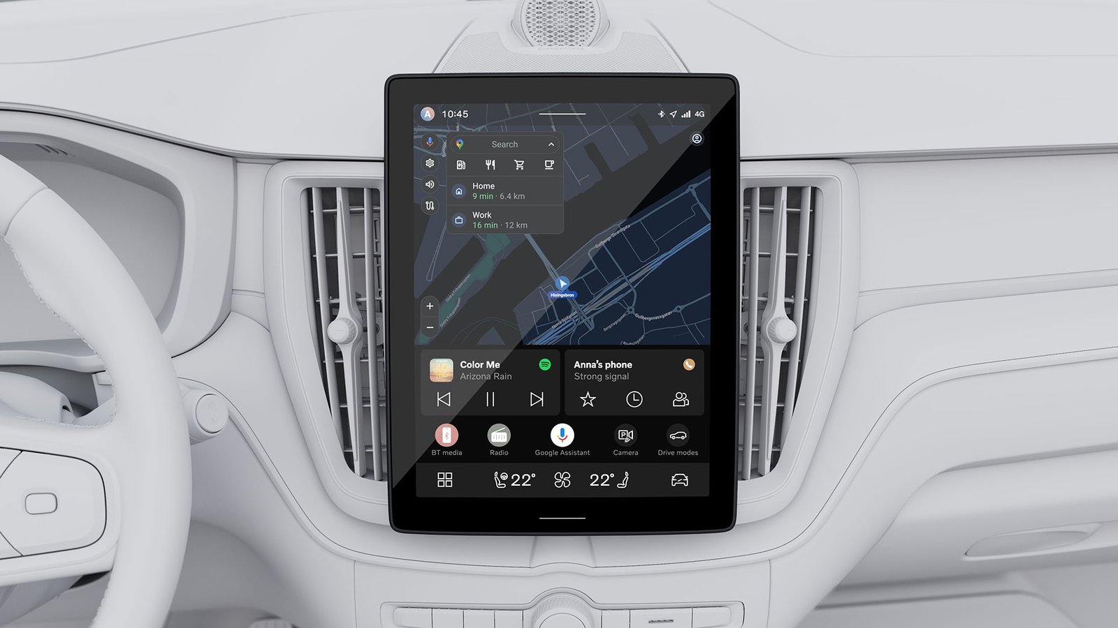 Inside the XC60, the interface shows Volvo