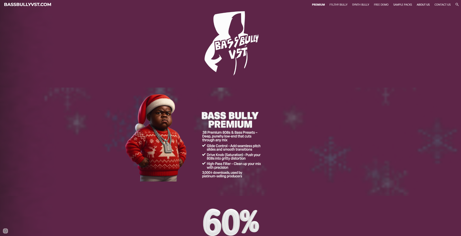 Bass Bully Premium VST3 - Landing Page Screenshot