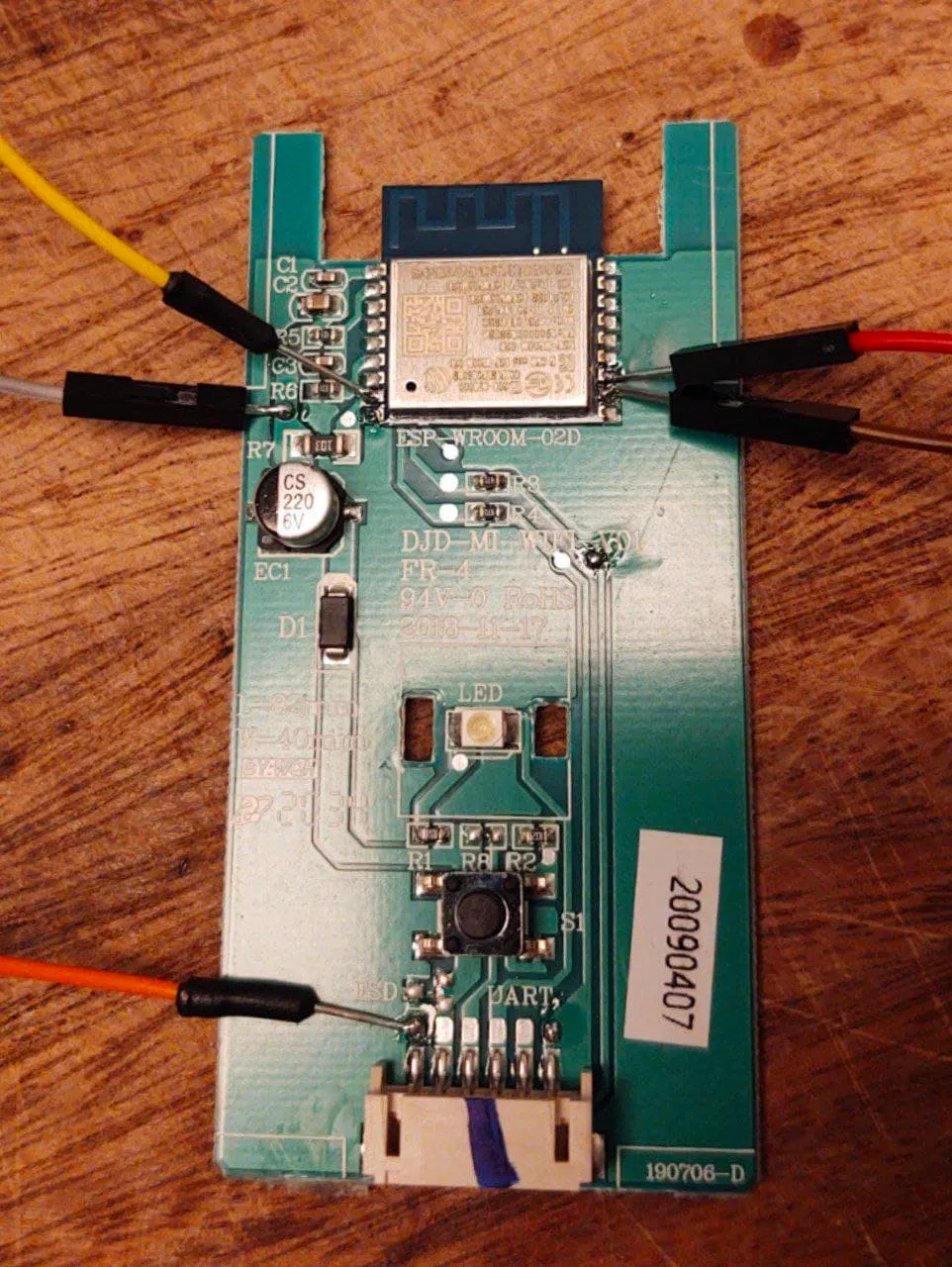 Wifi board featuring an ESP-WROOM-02 module