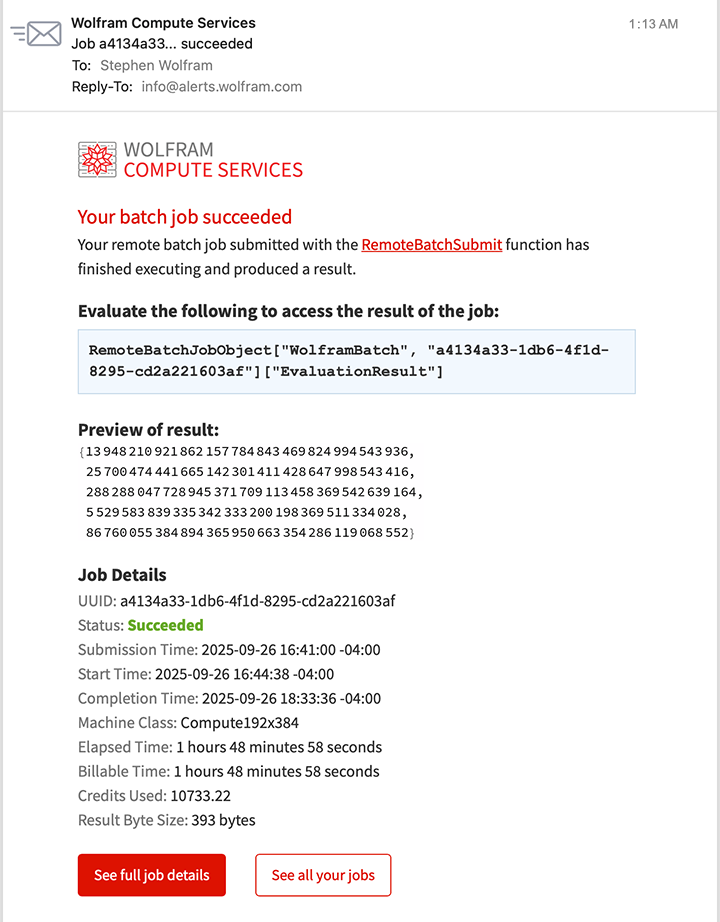 Email confirming batch job success Email confirming batch job success
