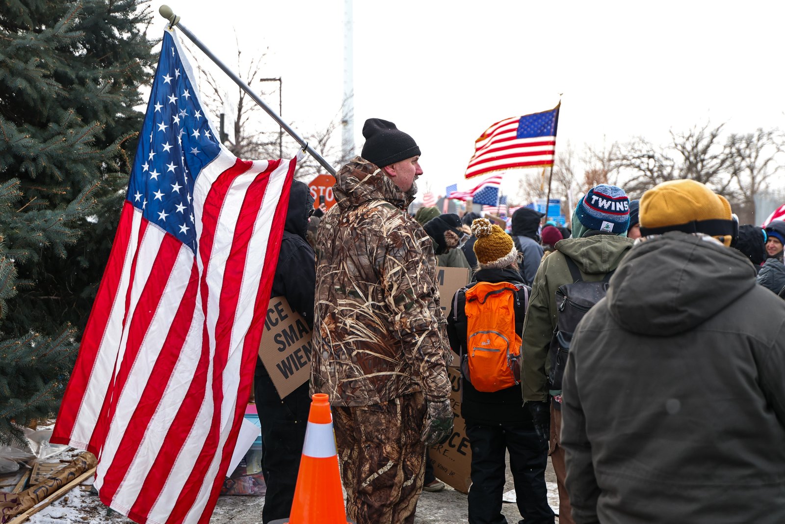 Protesters continued to appear in large numbers.