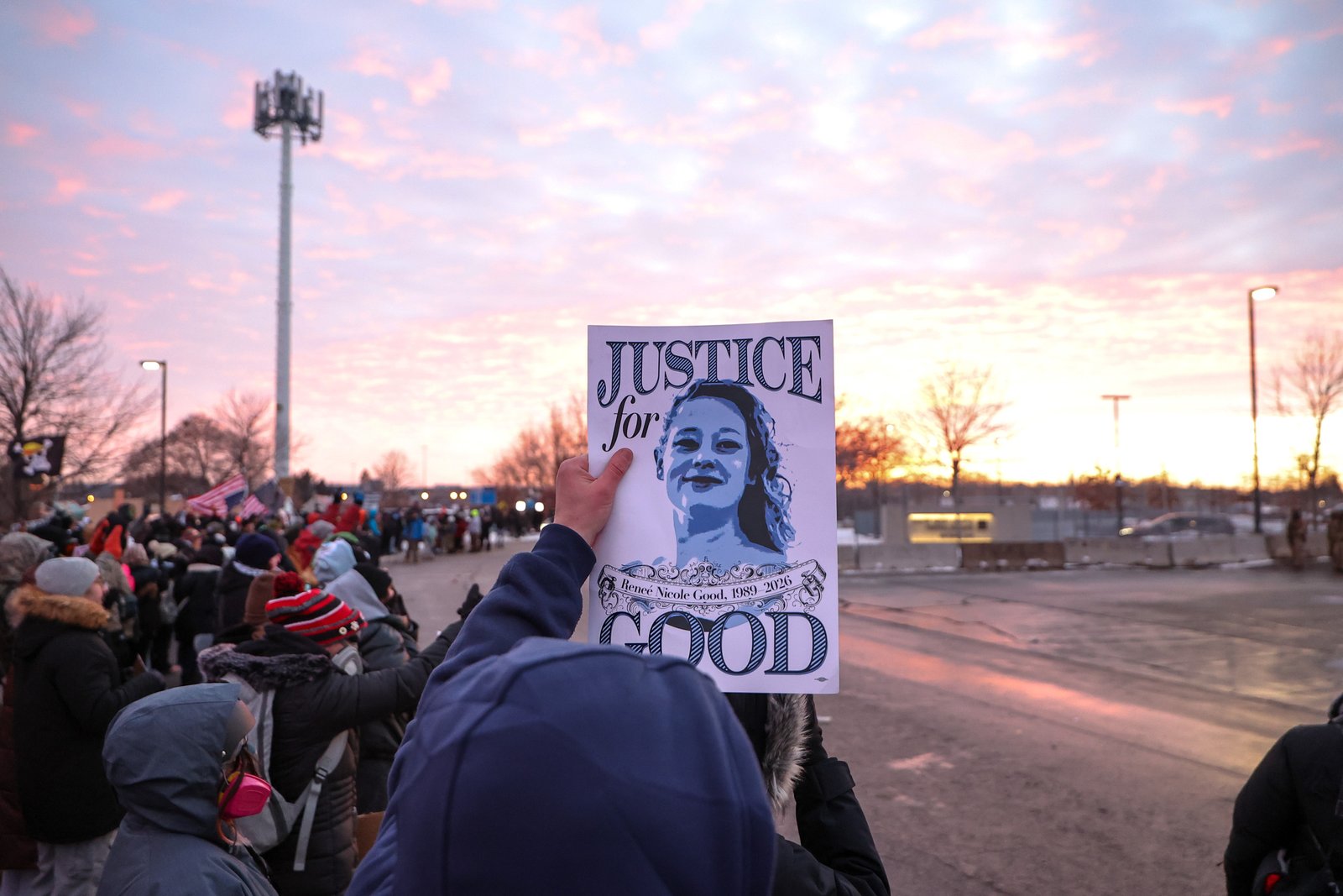 The demonstrators demanded justice for the killing of Rene Goode.