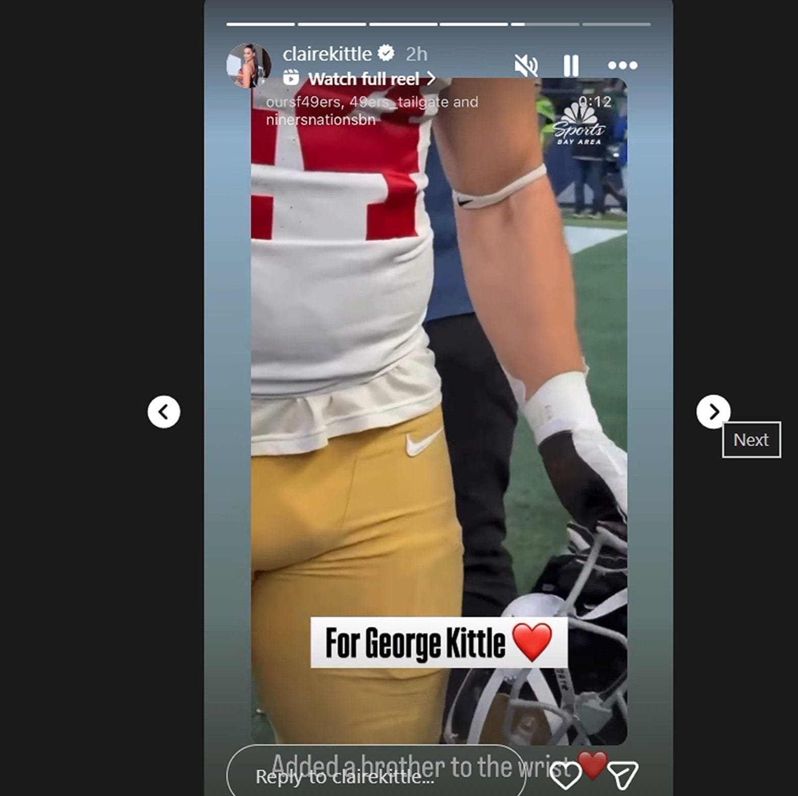 George Kittle and his wife Claire/@clairekittle