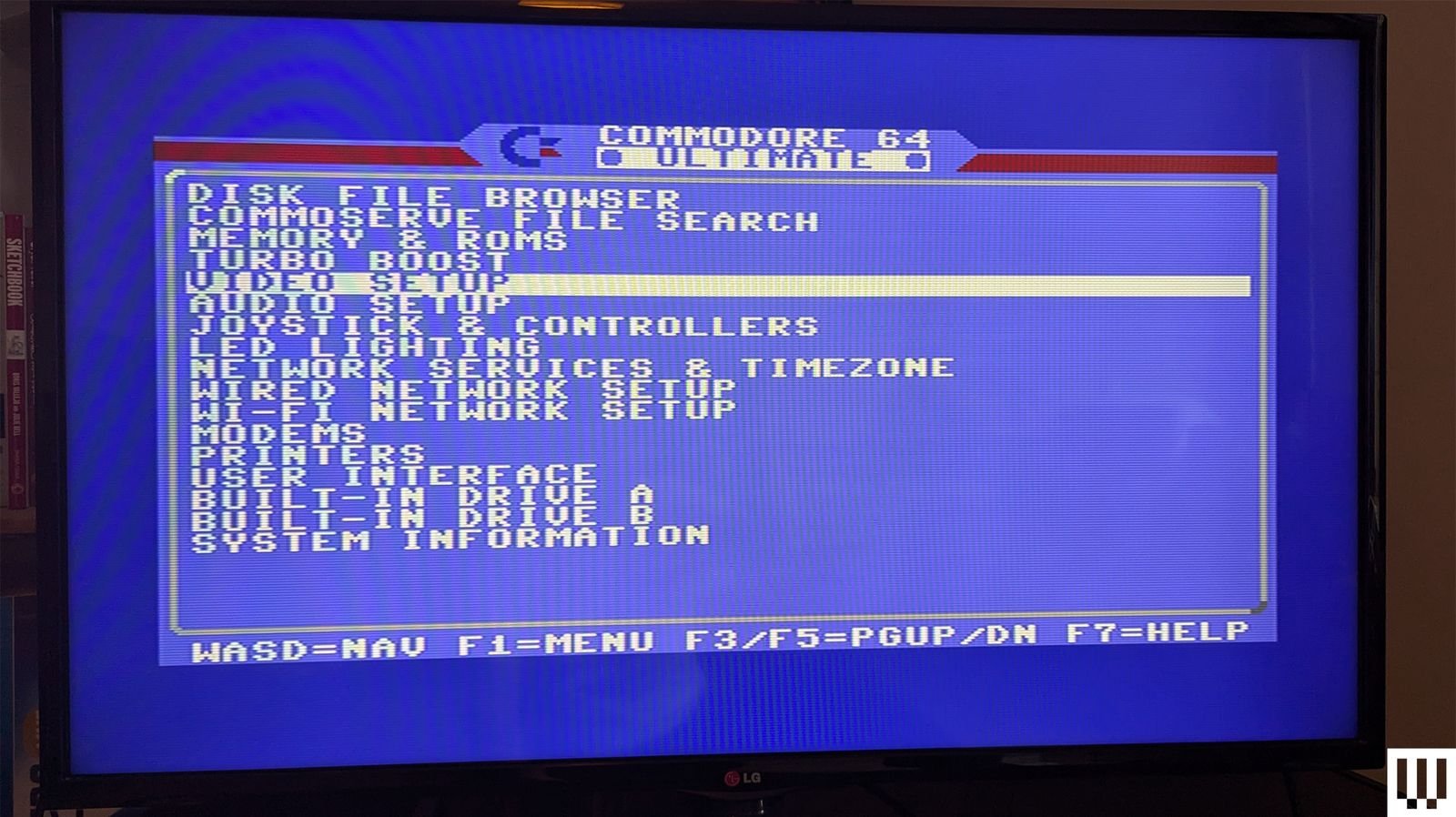 Blue screen menu
