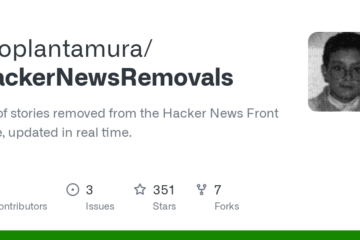 vitoplantamura/HackerNewsRemovals: List of stories removed from the Hacker News Front Page, updated in real time.