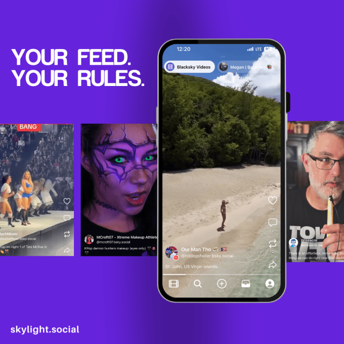 Screenshots of the Skylight app