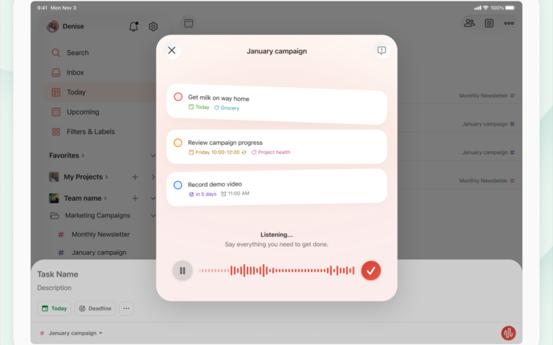 Todoist now lets you add tasks to your to-do list by talking to its AI