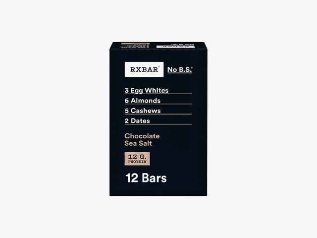 Black square packaging with white letters