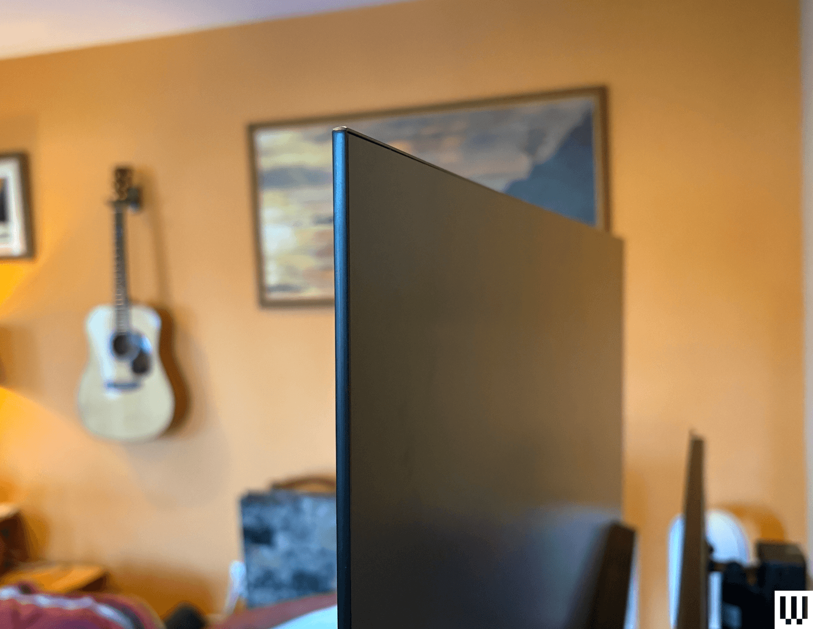 The image may contain computers, electronic devices, appliances, monitor, television, interior design, and computer