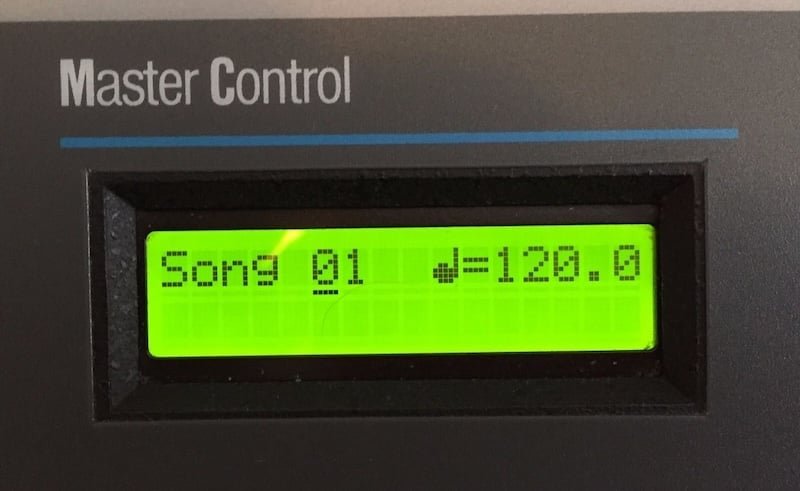 E-mu SP-1200 display showing tempo