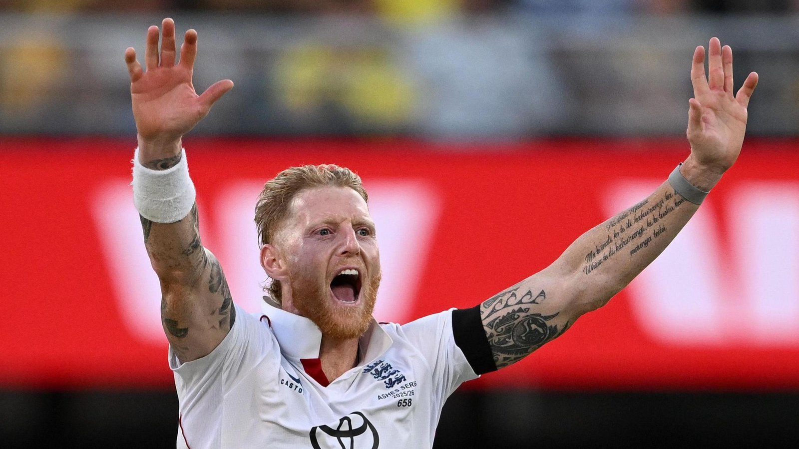 Appeals to Ben Stokes while bowling