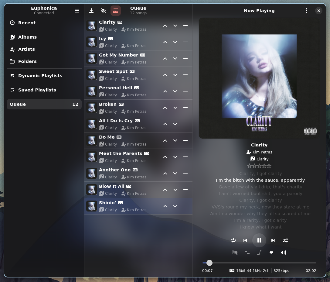 screenshot of Euphonica