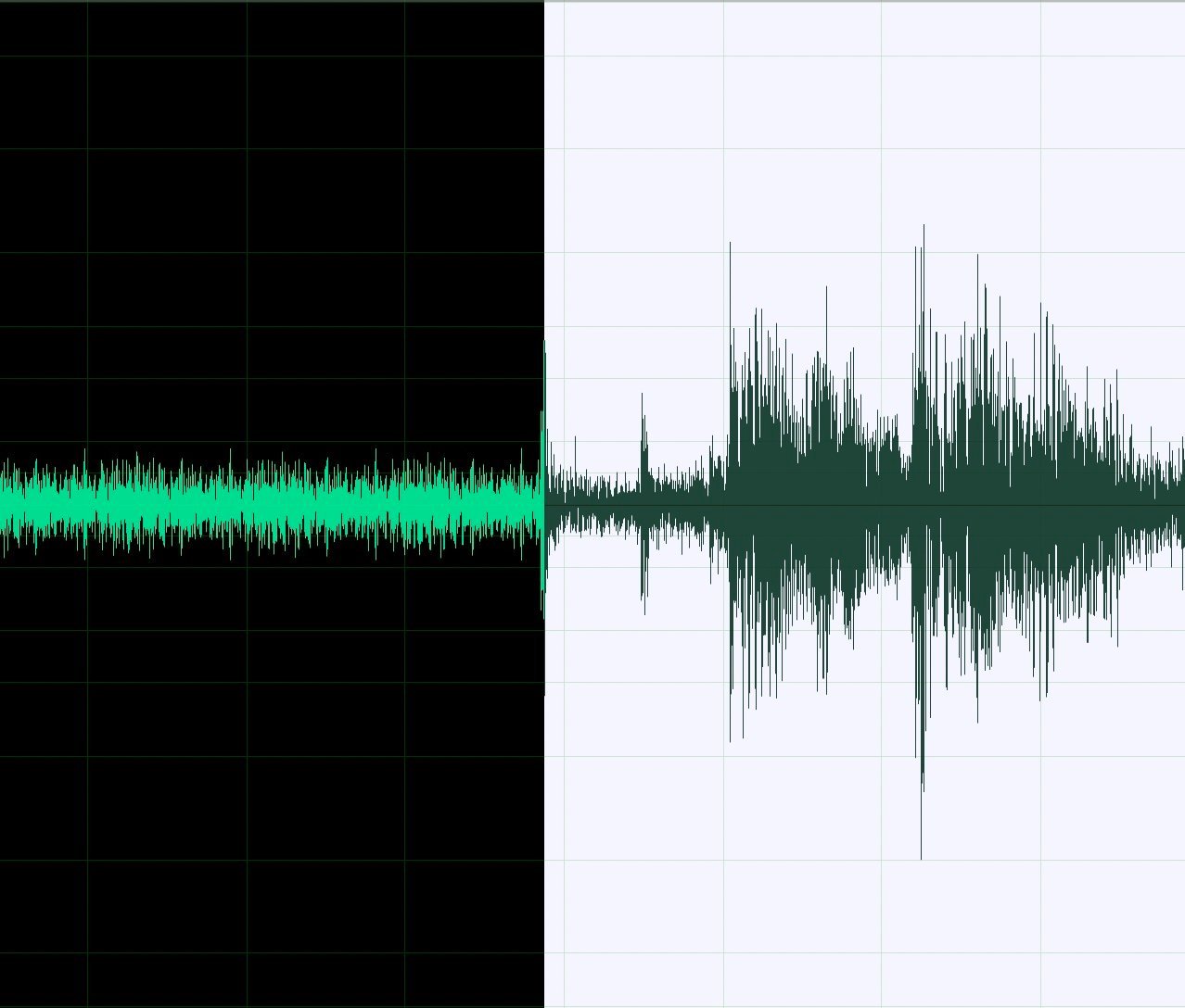 Waveform showing the first bookend beat