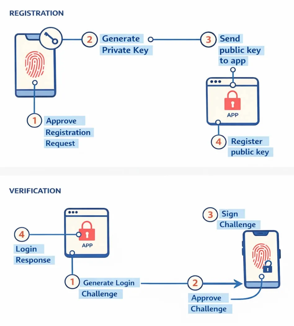Passkey generation and signing flows