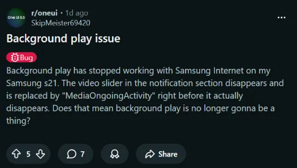 samsung-internet-youtube-background-play-not-working-complaint