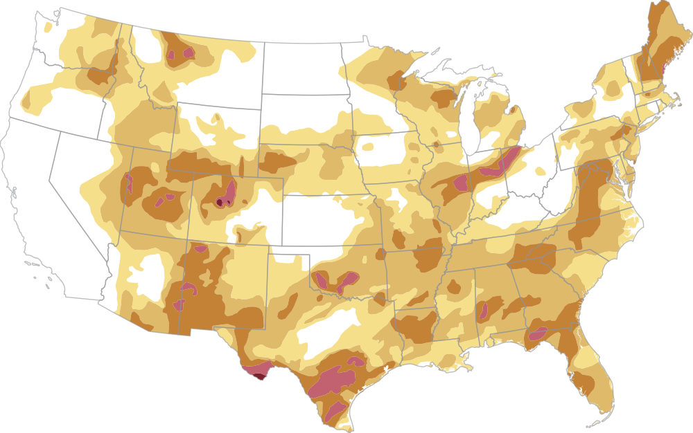 Map of drought conditions in U.S. on Jan. 6, 2026