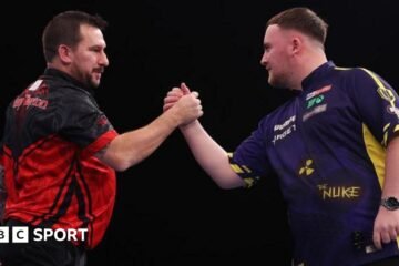 Premier League Arrows: Johnny Clayton came out to claim a repeat win over Luke Littler in Belfast