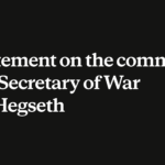 Statement on the comments from Secretary of War Pete Hegseth \ Anthropic