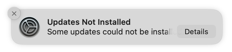 Some updates could not be installed