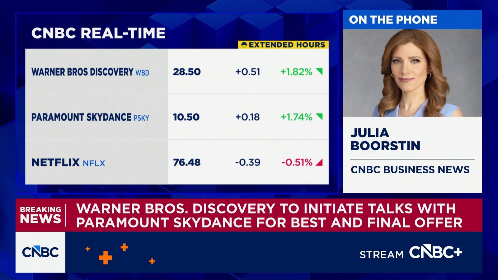 Warner Bros. will debut Discovery talks with Paramount Skydance for the best and final offer