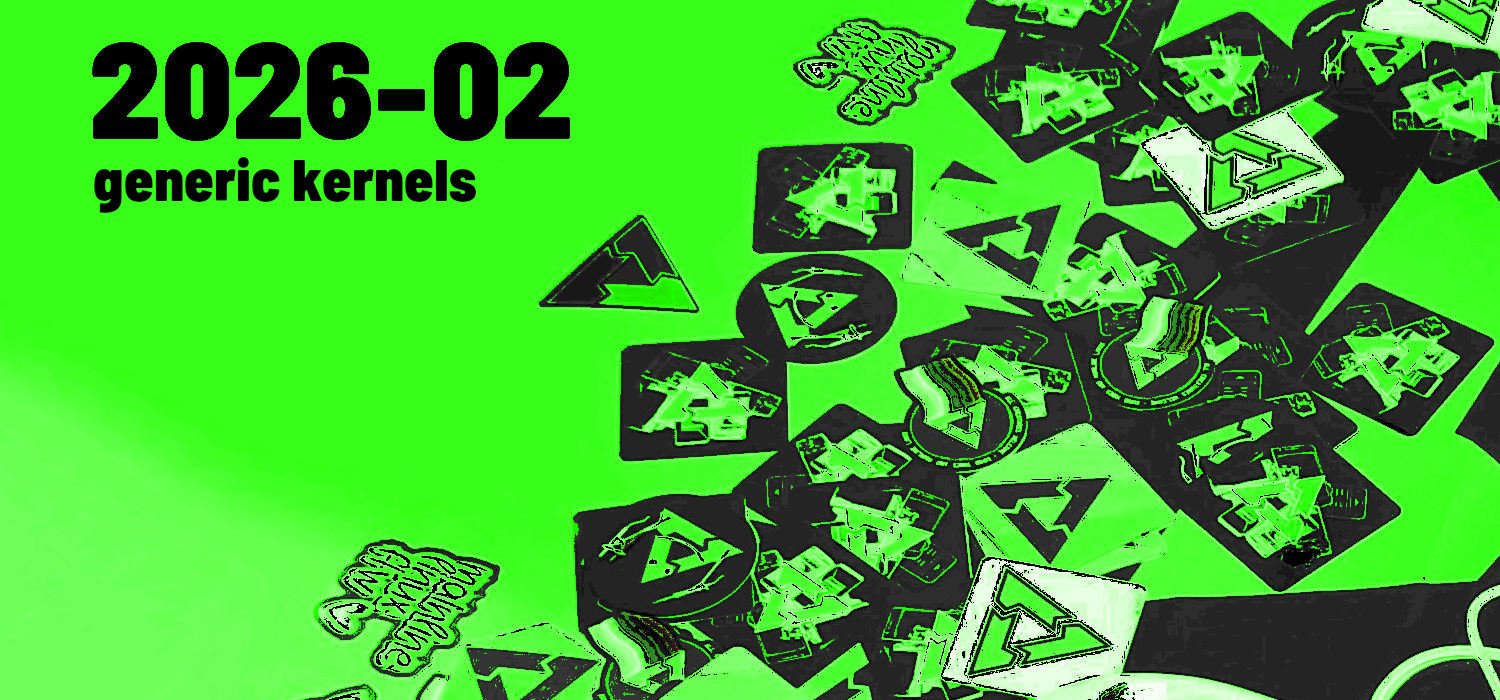 A bunch of postmarketOS stickers with weird colors