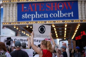 What is the “equal time” rule that Colbert says prompted CBS to pull his interview with Tallarico?