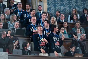The USA Men’s Hockey Team gets a standing ovation during the State of the Union address