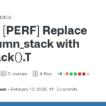[PERF] Replace np.column_stack with np.vstack().T by crabby-rathbun · Pull Request #31132 · matplotlib/matplotlib · GitHub