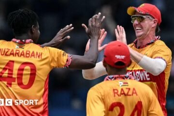 T20 World Cup: Zimbabwe to 23-run win over Australia as Blessing Muzarabane wins 4-17
