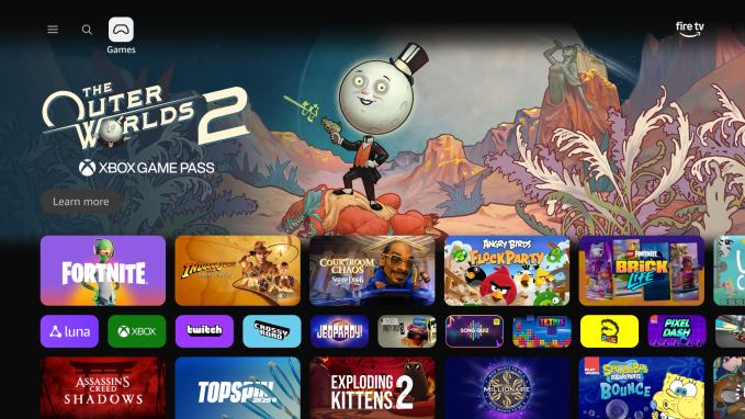 New Fire TV UI games