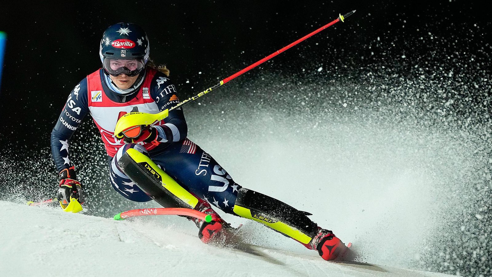 Mikaela Shiffrin of Team USA in action during the women