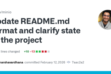 update README.md format and clarify state of the project · minio/minio@7aac2a2 · GitHub