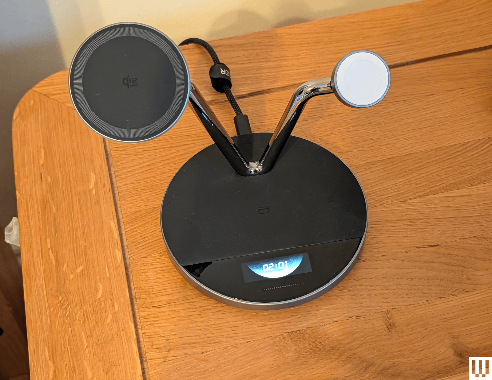 Image may contain wooden table furniture, wooden smoke pipes and electronics