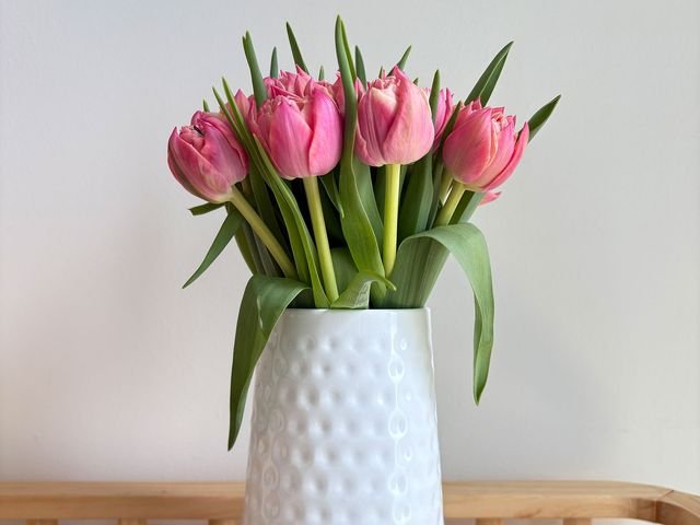 Image may contain: pot, pottery, vase, flower, flower arrangement, plant, potted plant, bouquet and plant