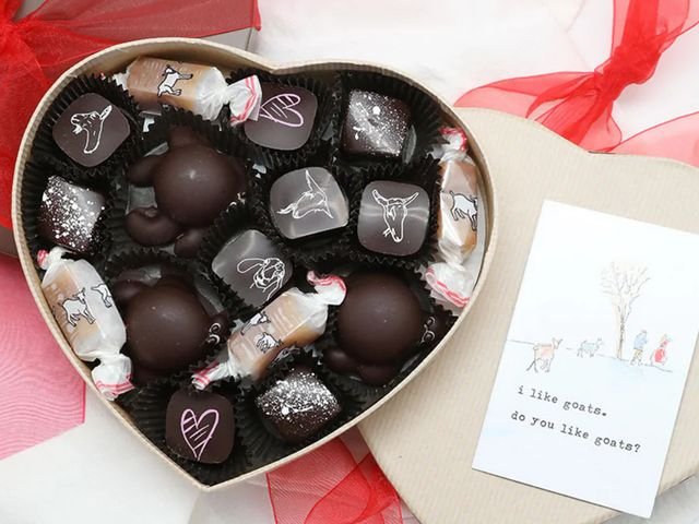 Big Picture Farm Ultimate Confection Set, heart-shaped box containing chocolates