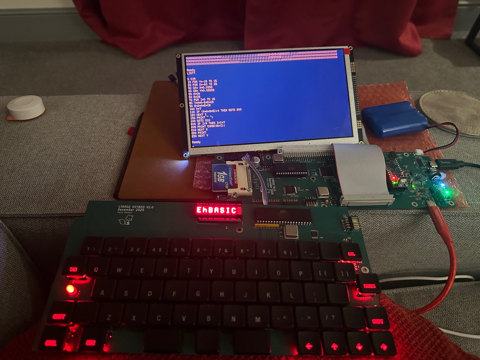 Picture of the 6502 laptop with screen and basic Jan 2026